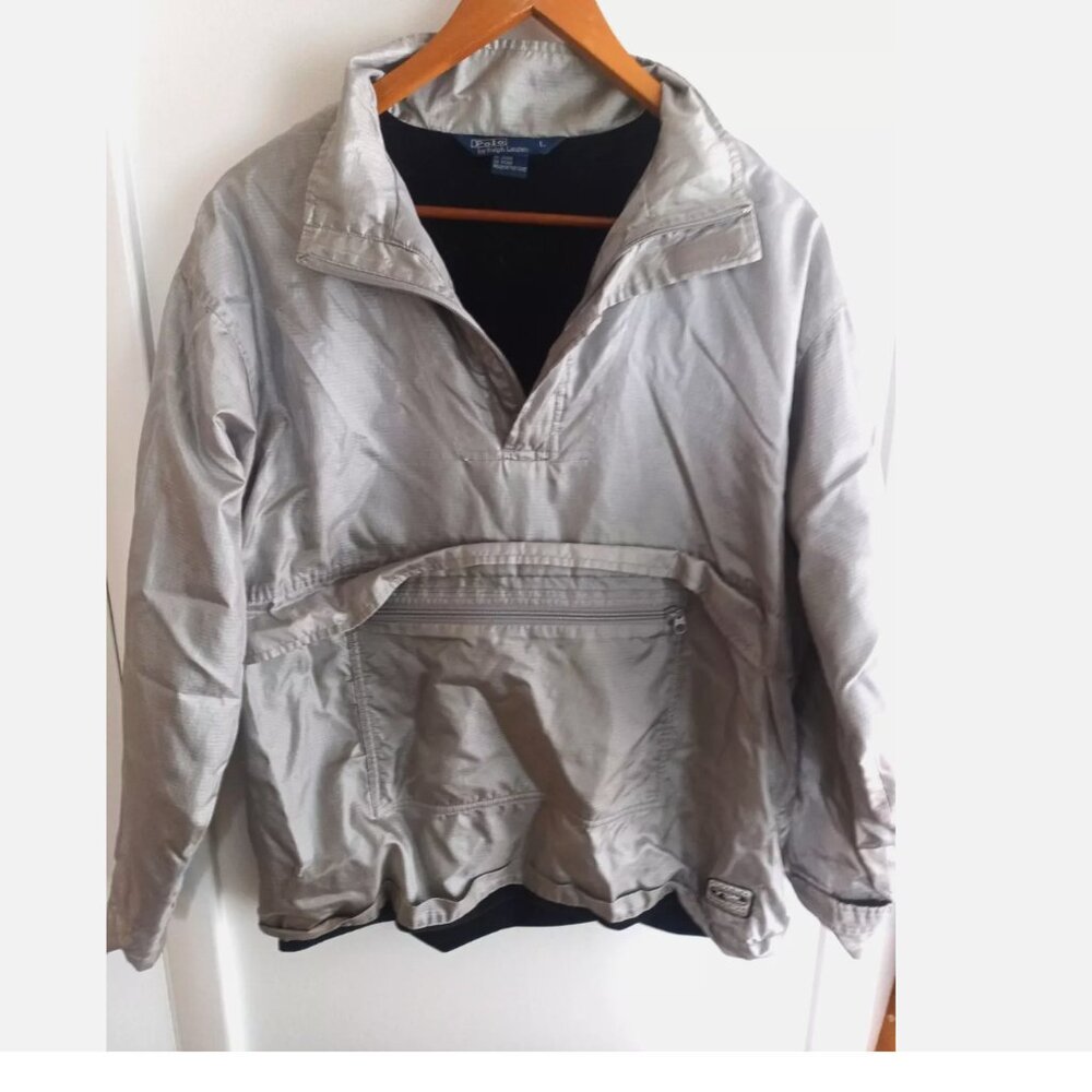Vintage Polo Ralph Lauren Silver Metalic Jacket Y2K Windbreaker *see measurement